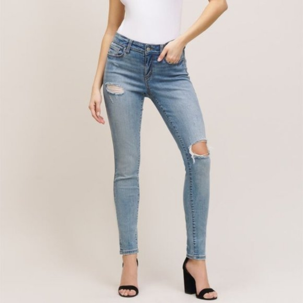 Dynamite Kate Distressed Mid Rise Skinny jeans